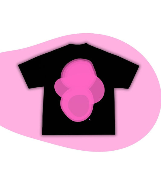 Black/pink T - shirt, loose fit.