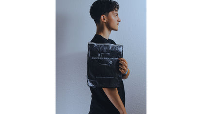 Black/pink T - shirt, loose fit.